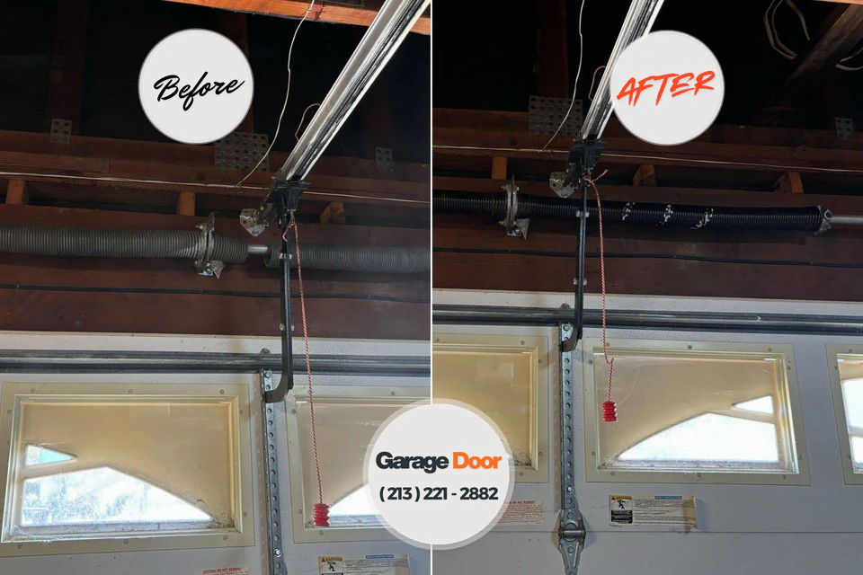Before and after: garage door repair Sanford, CO